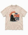 The Shih Tzu Pause Washed Tee in Apricot, flat lay product photo