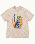 Pomeranian Everyday Icon Washed Tee in Apricot, flat lay product photo