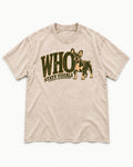 Frenchie Stays Visible Washed Tee in Apricot, flat lay product photo