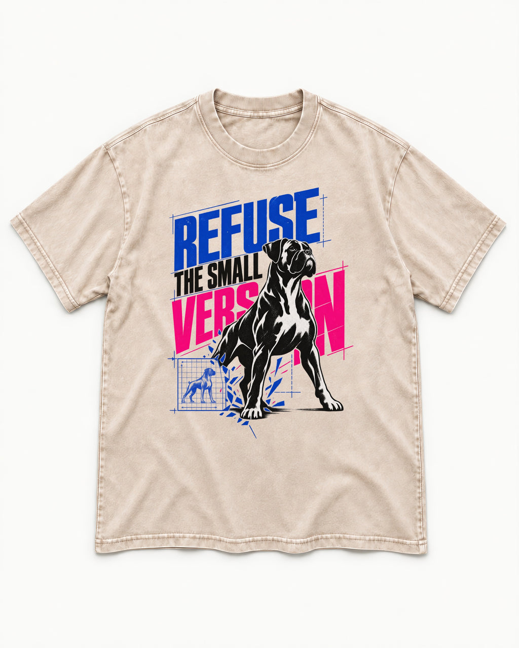 Boxer Refuse the Small Version Washed Tee in Apricot, flat lay product photo