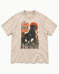 Rottweiler Built Different Washed Tee in Apricot, flat lay product photo