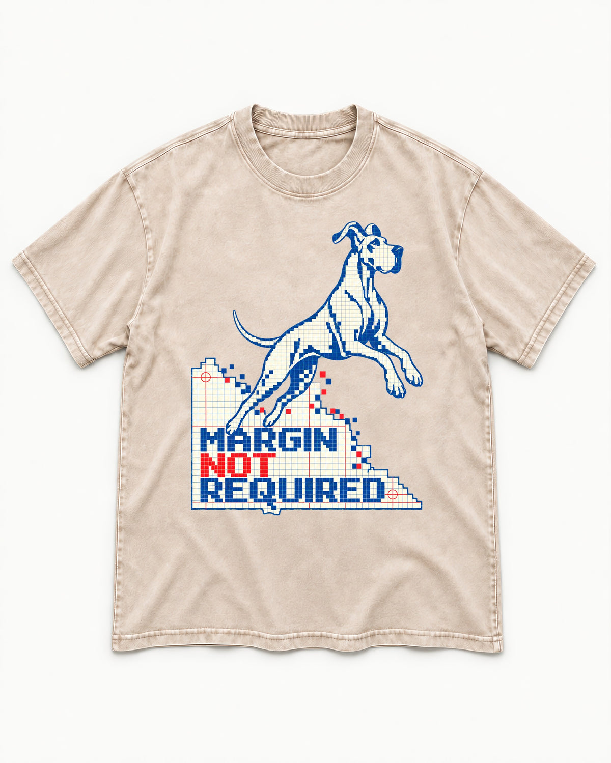 Great Dane Margin Not Required Washed Tee in Apricot, flat lay product photo