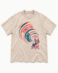 Yorkshire Terrier Tuned for Trouble Washed Tee in Apricot, flat lay product photo