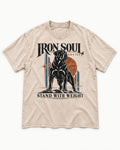 Rottweiler Iron Soul Society Washed Tee in Apricot, flat lay product photo