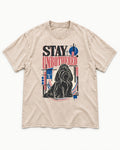 Stay Unbothered Shih Tzu Washed Tee in Apricot, flat lay product photo