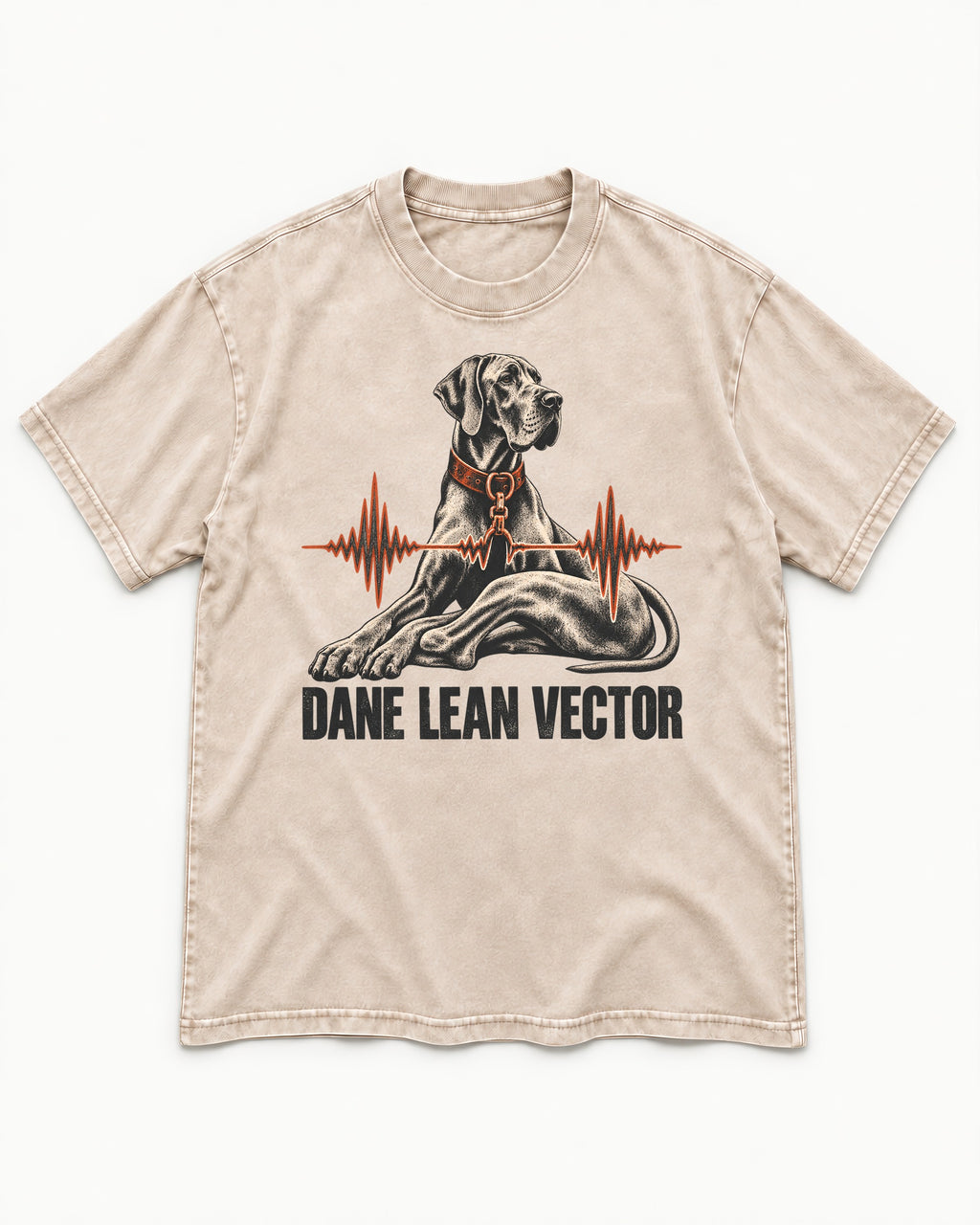 Great Dane Lean Washed Tee in Apricot, flat lay product photo