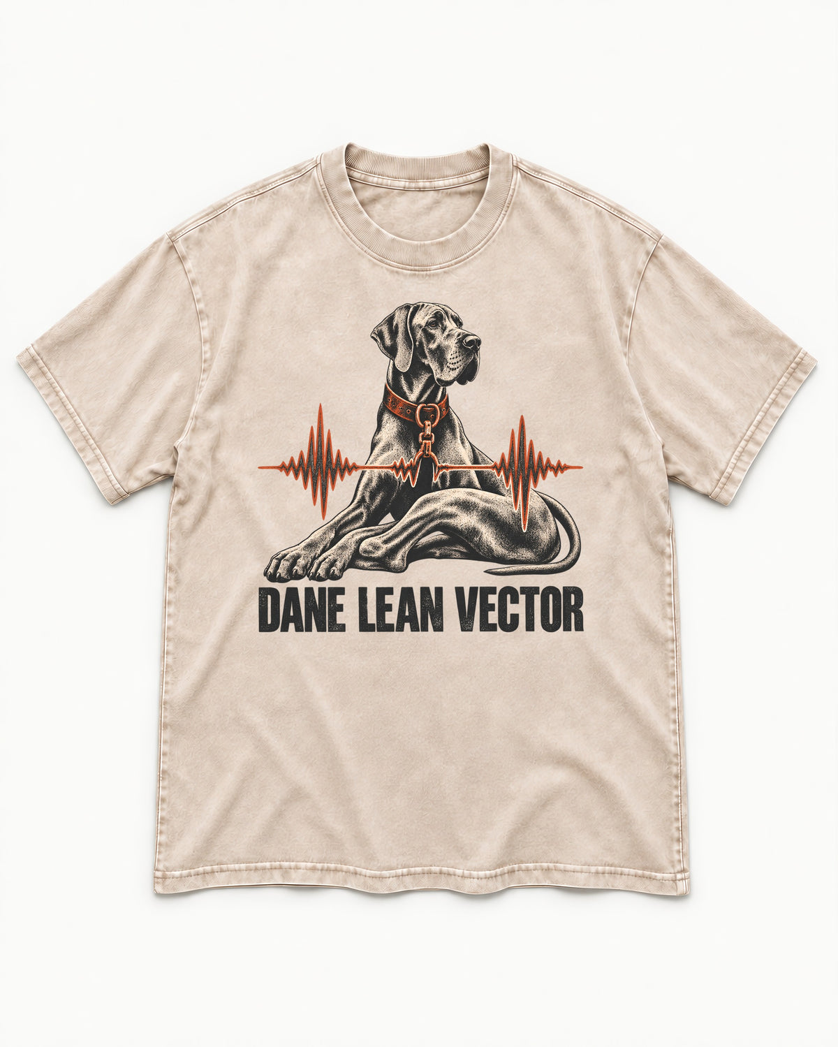 Great Dane Lean Washed Tee in Apricot, flat lay product photo
