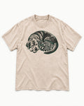 Labrador Retriever Press Into Quiet Washed Tee in Apricot, flat lay product photo