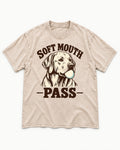 Soft Mouth Pass Labrador Retriever Washed Tee in Apricot, flat lay product photo