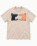 Corgi Is Enough Washed Tee in Apricot, flat lay product photo