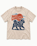 Pug's Soft Landing Washed Tee in Apricot, flat lay product photo