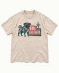 Pug's Late Checkout Washed Tee in Apricot, flat lay product photo