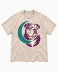 Moonstruck English Bulldog Washed Tee in Apricot, flat lay product photo
