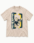 Open Wide Chihuahua Washed Tee in Apricot, flat lay product photo