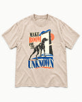 German Shorthaired Pointer Room for the Unknown Washed Tee in Apricot, flat lay product photo