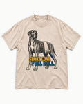 Short Coat Full Roll Great Dane Washed Tee in Apricot, flat lay product photo