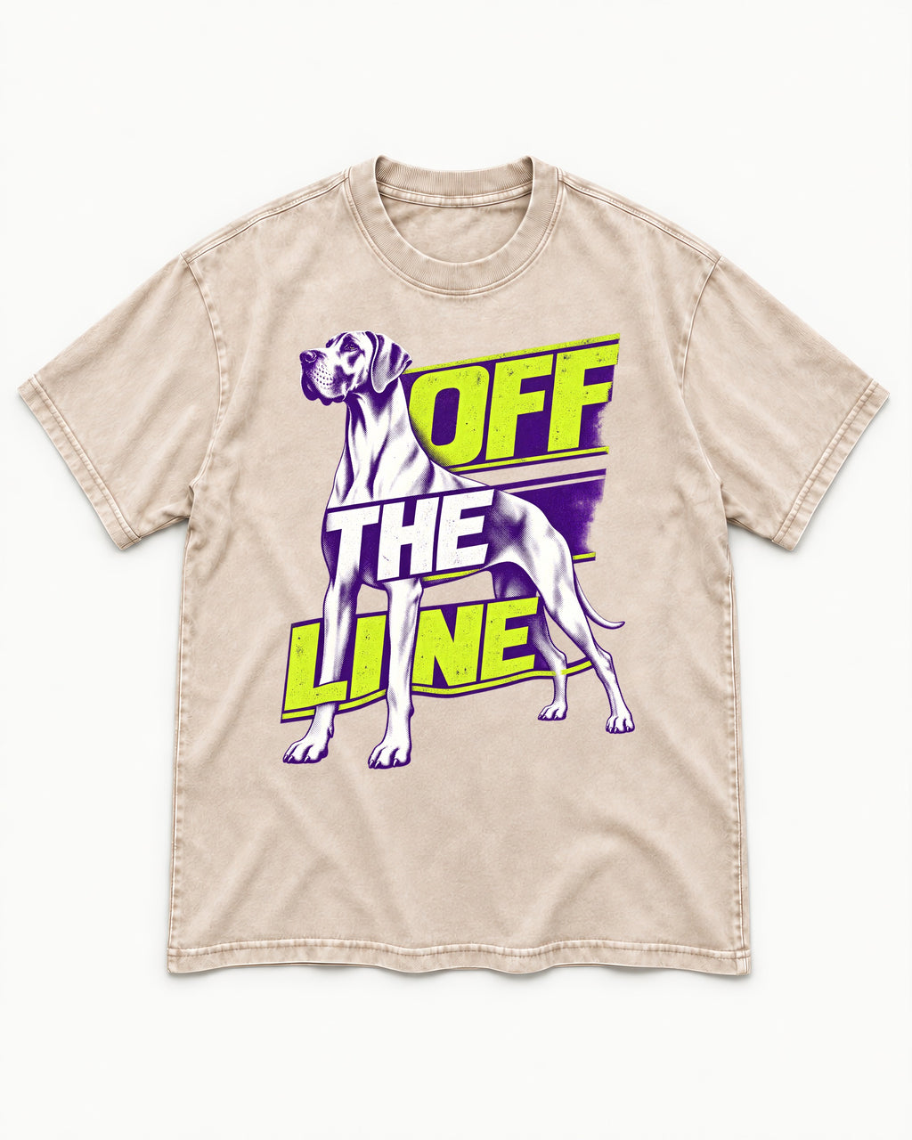 Great Dane Off the Line Washed Tee in Apricot, flat lay product photo