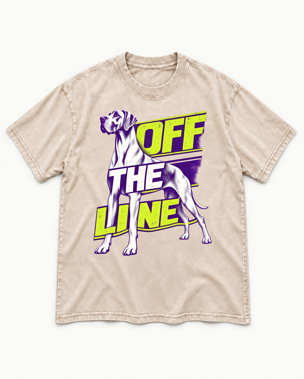Great Dane Off the Line Washed Tee in Apricot, flat lay product photo