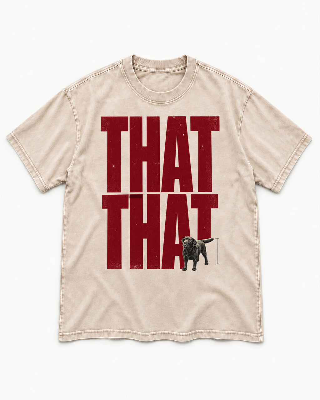 That That Labrador Retriever Washed Tee in Apricot, flat lay product photo