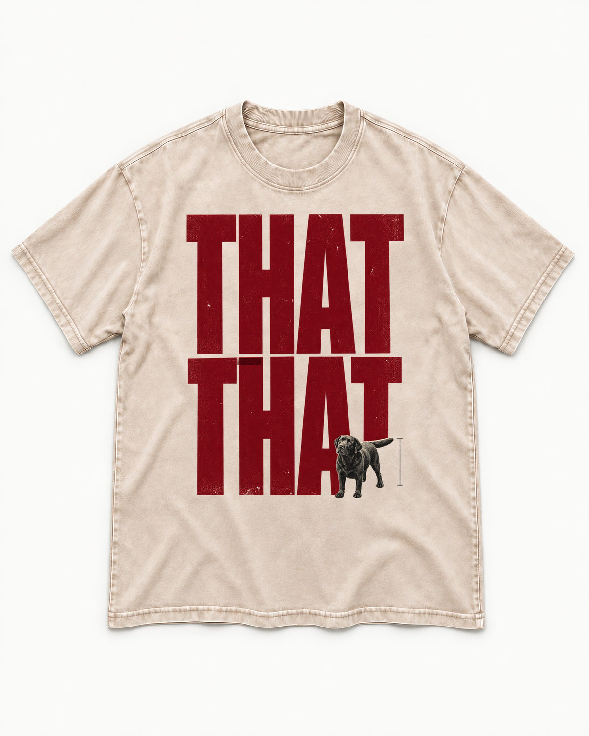 That That Labrador Retriever Washed Tee in Apricot, flat lay product photo
