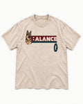 German Shepherd Dog Balance Washed Tee in Apricot, flat lay product photo