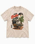 Better with a Frenchie Washed Tee in Apricot, flat lay product photo
