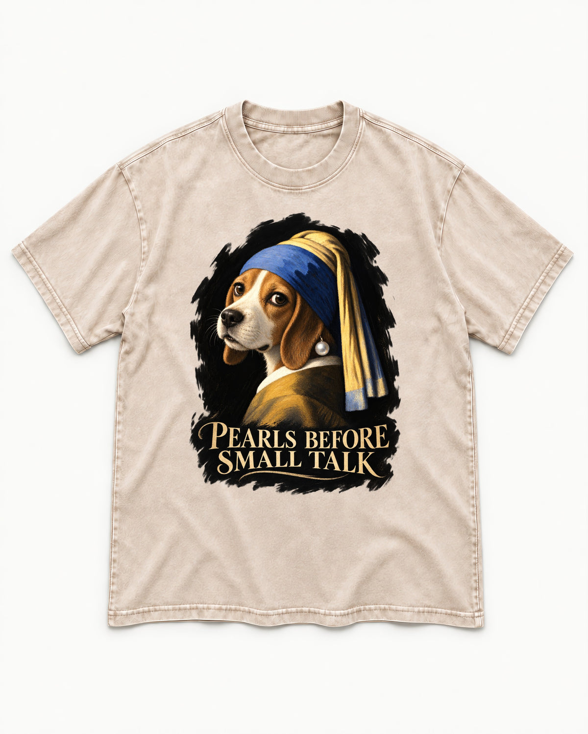 Beagle Paris Before Small Talk Washed Tee in Apricot, flat lay product photo