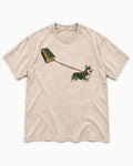 Thread the Distance with Corgi Washed Tee in Apricot, flat lay product photo