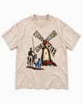 Golden Retriever Quest Out of Scale Washed Tee in Apricot, flat lay product photo