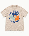Pomeranian Round and Round Washed Tee in Apricot, flat lay product photo