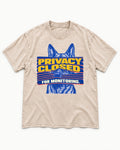 German Shepherd Dog Privacy Closed for Monitoring Washed Tee in Apricot, flat lay product photo