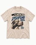 Pitbull Discipline Builds Freedom Washed Tee in Apricot, flat lay product photo