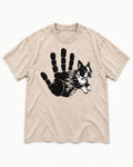 Boston Terrier High Five Washed Tee in Apricot, flat lay product photo