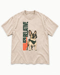 Up Is Relative Frenchie Washed Tee in Apricot, flat lay product photo