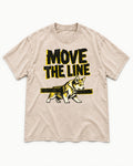 Corgi Move the Line Washed Tee in Apricot, flat lay product photo