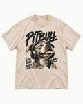 Pitbull Good Vibes Bigger Hearts Washed Tee in Apricot, flat lay product photo