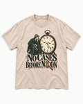 No Cases Before Noon Yorkshire Terrier Washed Tee in Apricot, flat lay product photo