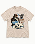 Pug Private Eye Public Nap Washed Tee in Apricot, flat lay product photo