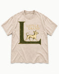Little Grand Chihuahua Washed Tee in Apricot, flat lay product photo