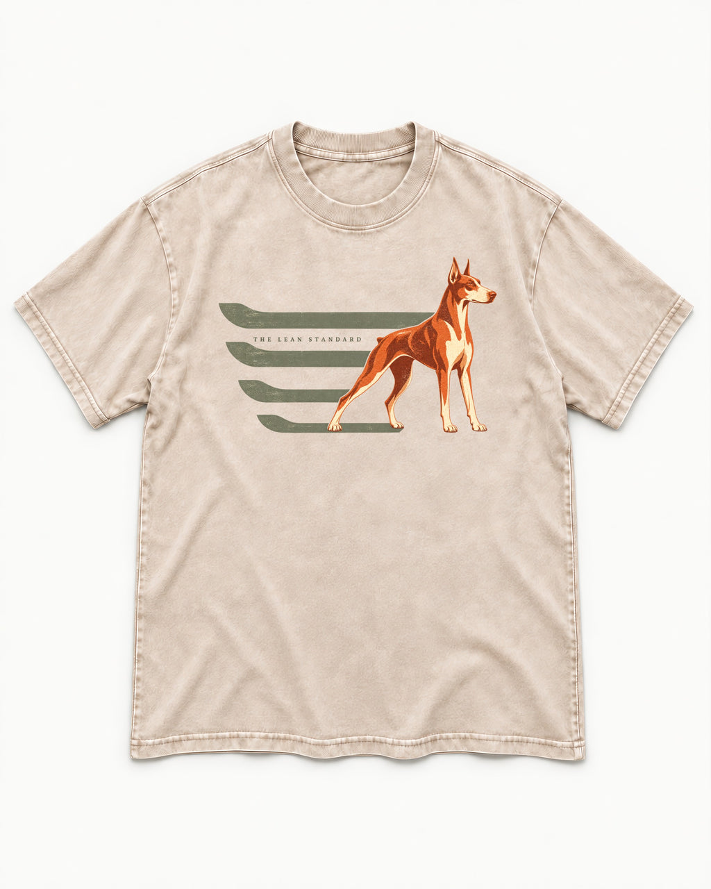 Doberman The Lean Standard Speed Bars Graphic Washed Tee in Apricot, flat lay product photo