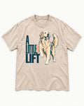 A Little Lift Golden Retriever Washed Tee in Apricot, flat lay product photo