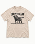 Labrador Retriever Cross with Care Washed Tee in Apricot, flat lay product photo