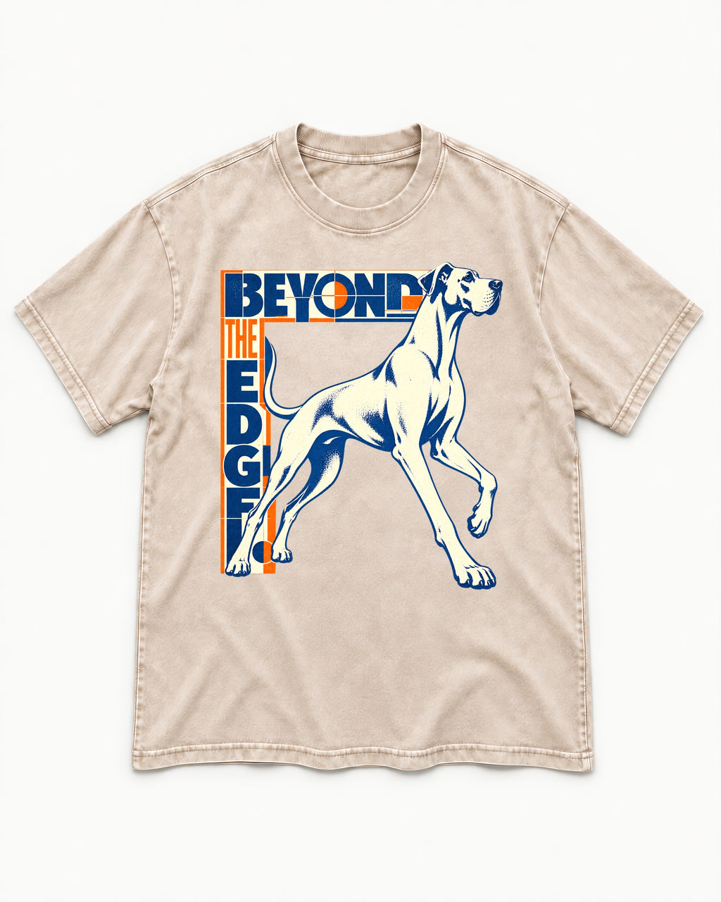 Great Dane Beyond the Edge Washed Tee in Apricot, flat lay product photo