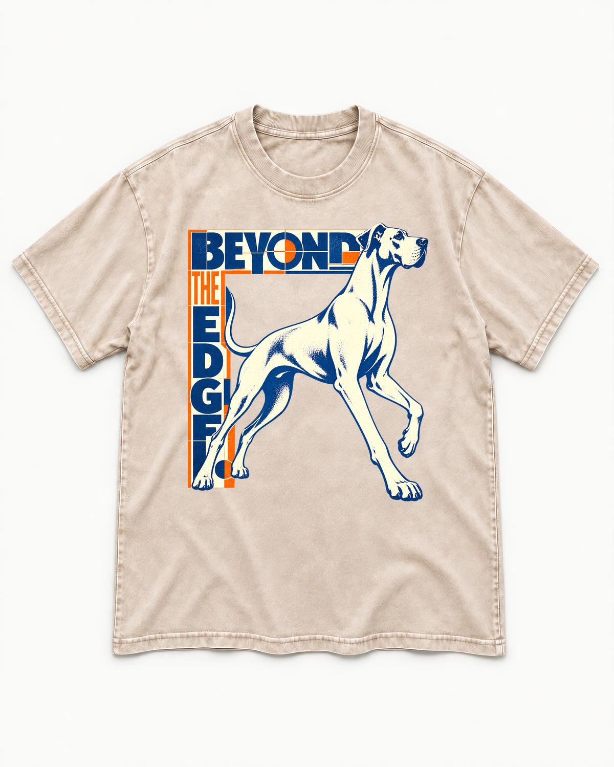 Great Dane Beyond the Edge Washed Tee in Apricot, flat lay product photo