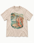 Great Dane Born Ready Slightly Late Washed Tee in Apricot, flat lay product photo