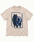 Pomeranian Pride Washed Tee in Apricot, flat lay product photo