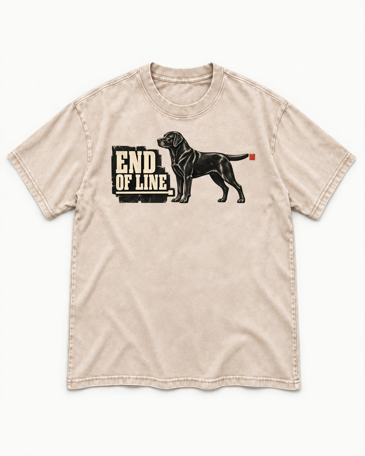 End of Line Labrador Retriever Washed Tee in Apricot, flat lay product photo