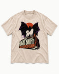 Husky Night Shift No Supervision Washed Tee in Apricot, flat lay product photo