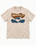 Corgi's Rough Edges Fit Washed Tee in Apricot, flat lay product photo