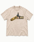 Doberman Stay Unfixed Washed Tee in Apricot, flat lay product photo